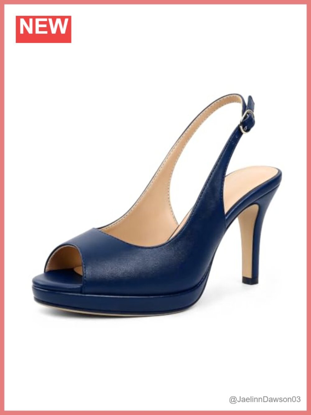 3.5 Inch Platform Stiletto Heels Peep Toe Slingback PU Dress Shoes